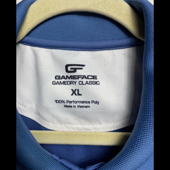 Gameface Gamedry Classic 100% Polyester XL Short Sleeve Blue Golf Polo NWT - Picture 3 of 4